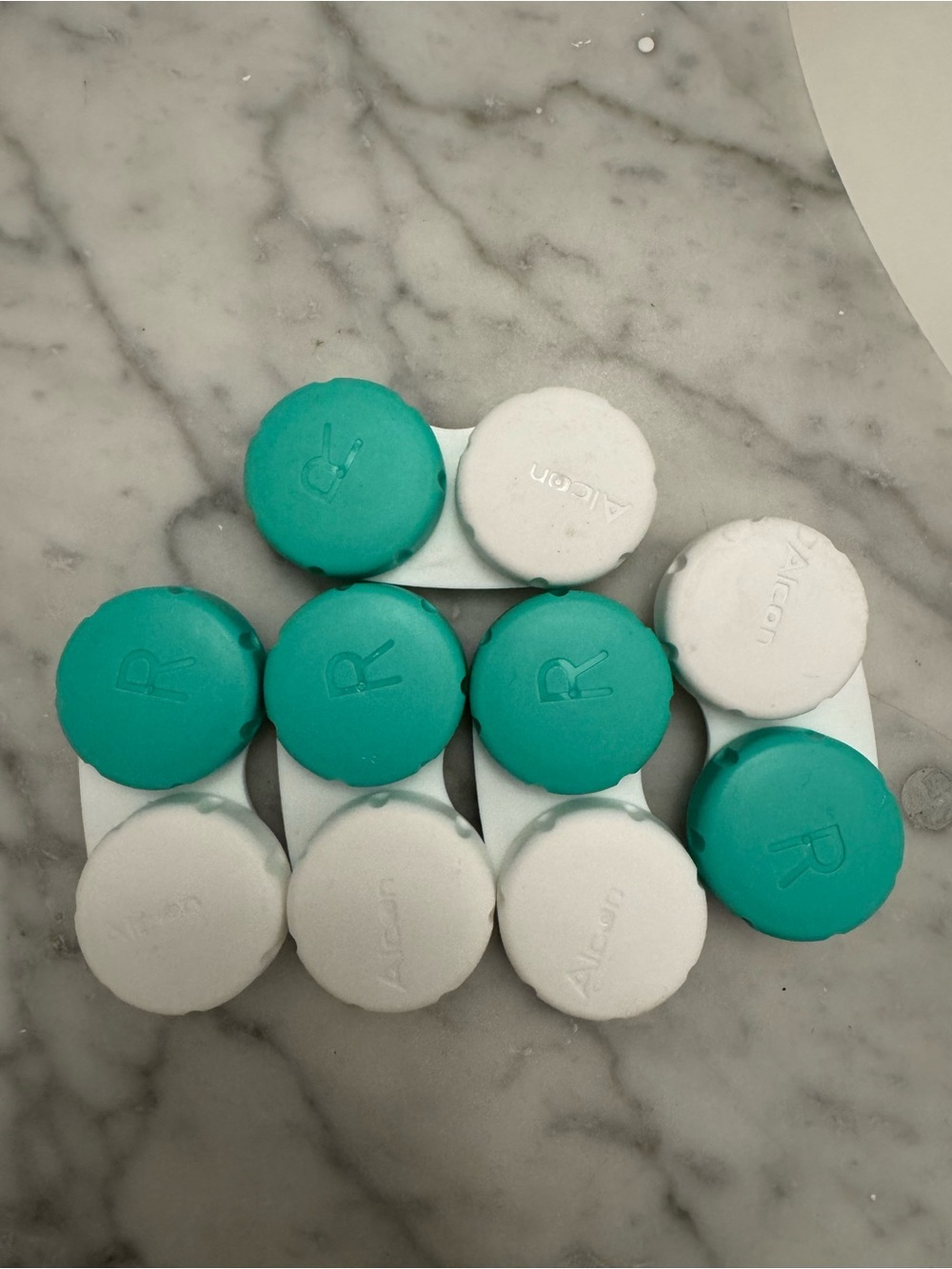 Teal and White Contact Lens Case - Twin Holder
